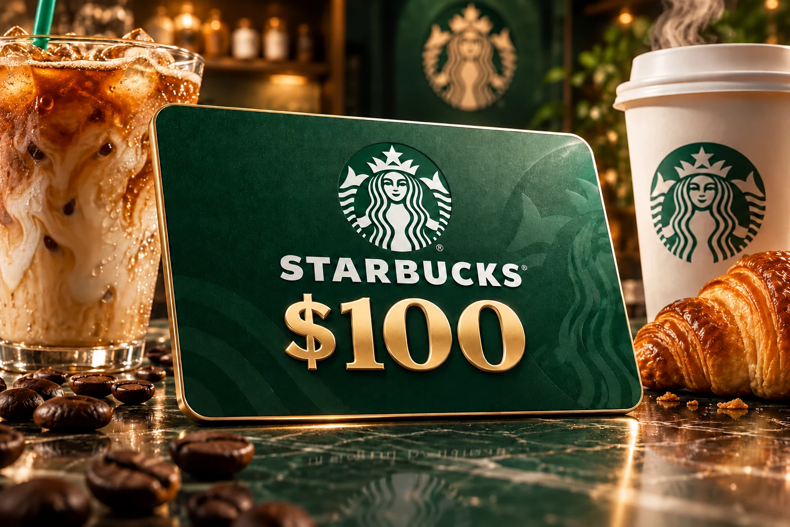 Starbucks $100 promotional artwork
